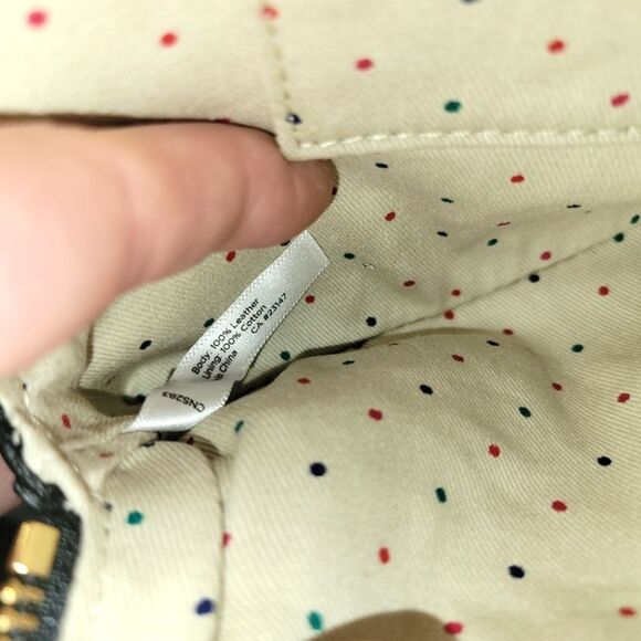 New Talbots Black Pebbled Leather Wristlet Purse - Picture 9 of 10